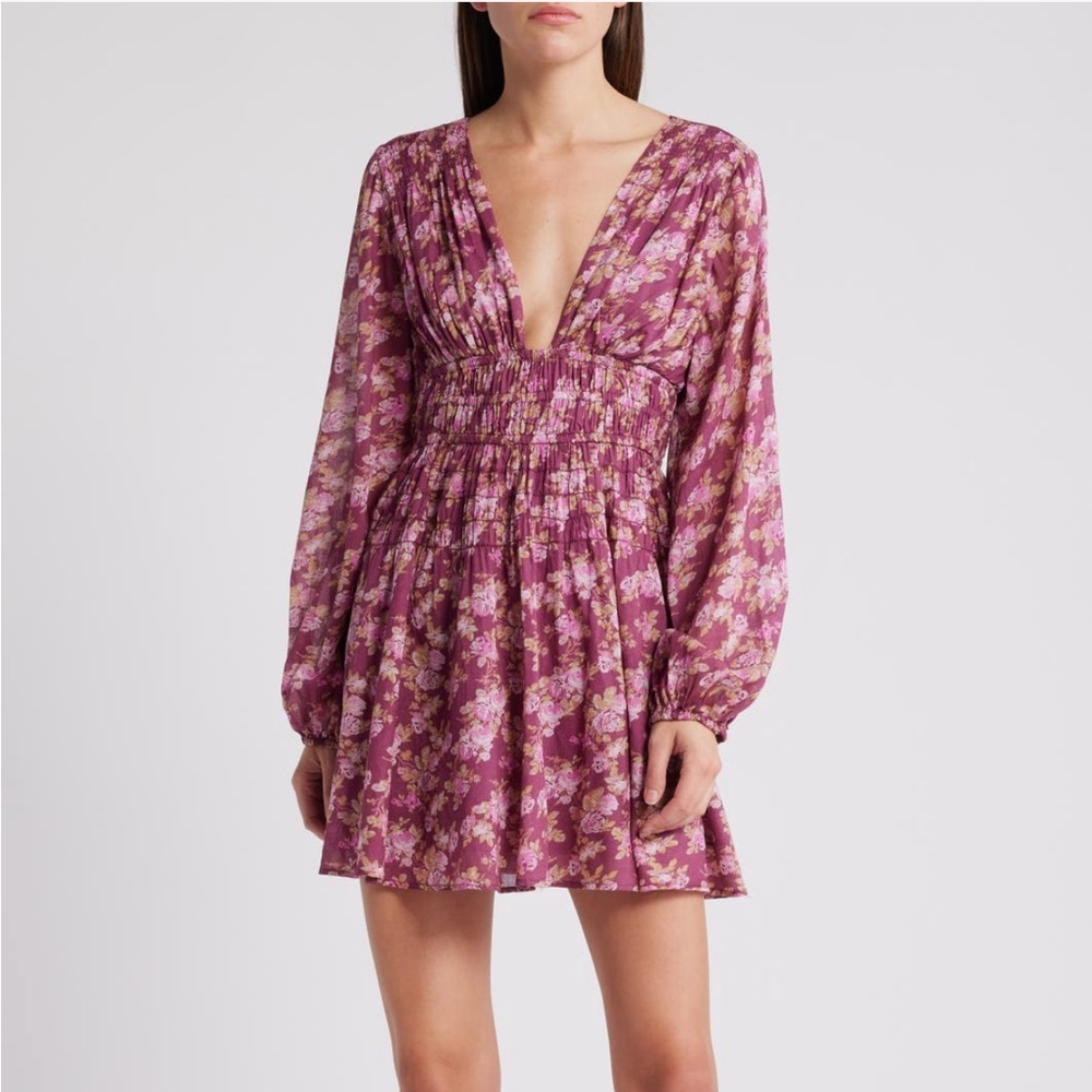 NWOT Free People Keep You Long Sleeve Cotton Mini Dress